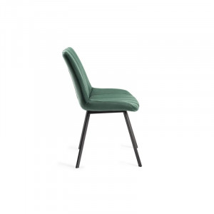 Set de 2 scaune tapitate Coralie, poliester, verde/negru, 87 x 50 x 63 cm