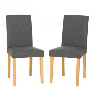 Set de 2 scaune tapitate Lina, Gri, 90 x 43 x 51 cm