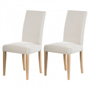 Set de 2 scaune tapitate Selsey Living, bej/maro, 100 x 49 x 73 cm - Img 1