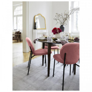 Set de 2 scaune tapitate Ulrica, roz/negru, 47 x 81 x 61 cm - Img 5