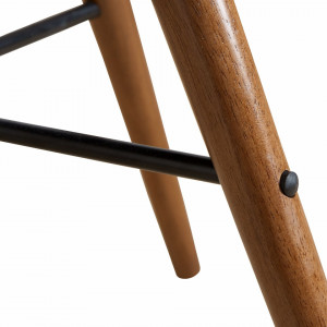 Set de 2 scaune tip fotoliu Restol I imitatie de piele/lemn masiv de fag, gri, 59 x 78.7 x 55 cm - Img 6