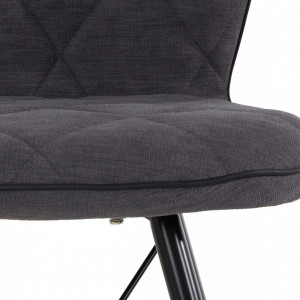 Set de 2 scaune Viola, textil, antracit, 47x62x90 cm - Img 4