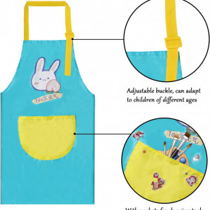 Set de 2 sorturi cu autocolante pentru copii Colmanda, textil, galben/albastru, 60 x 45 cm - Img 4