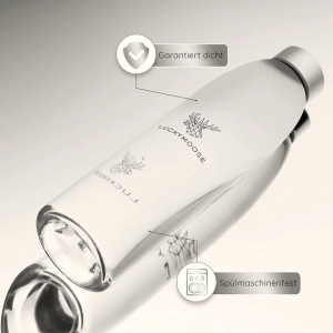 Set de 2 sticle pentru apa Luckymoose, transparent/argintiu, 25 x 7 cm - Img 3
