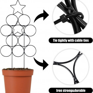Set de 2 suporturi pe plante cataratoare MplehDa, metal, negru, 24 x 35 cm / 24 x 50 cm 
