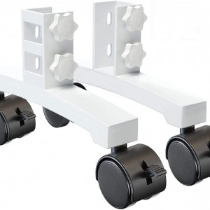Set de 2 suporturi pentru radiatorul de caldura ANLEBUY, plastic/PVC, alb/negru, 22 cm - Img 1
