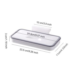 Set de 2 suporturi pentru sacii de gunoi Jzk, plastic, alb/gri, 24,3 x 11 x 3 cm