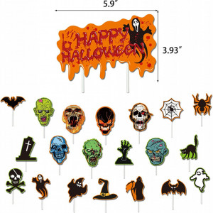Set de 22 decoratiuni pentru Halloween MsdeBersSKER, folie/latex, multicolor - Img 7