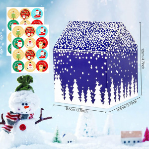 Set de 24 cutii pentru prajituri Qpout, carton, alb/albastru/rosu, 9,5 x 9,5 x 12 cm - Img 6