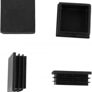 Set de 24 insertii tubulare patrate Sourcing map, plastic, negru, 48 x 48 mm - Img 2