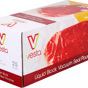 Set de 25 pungi pentru vidat alimente Vesta Precision, plastic, transparent, 20,3 x 30,5 cm