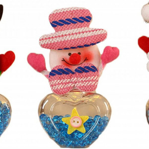 Set de 3 decoratiuni de Craciun cu borcan de dulciuri Fanxizibusi, textil/plastic, multicolor, 12 x 5 cm - Img 1