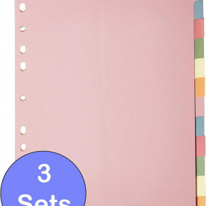 Set de 3 dosare separatoare pentru A4, carton, roz, 21 x 29,7 cm