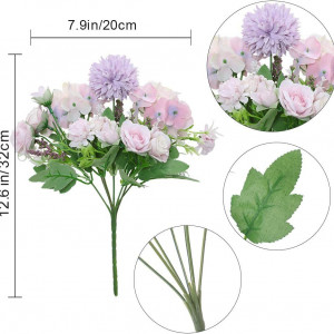 Set de 3 flori artificiale Hawesome, plastic/matase, mov, 32 x 20 cm - Img 5