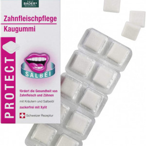 Set de 3 pachete de guma de mestecat BADERs Gesundheit , salvie, alb, 3 x 20 pastile, 150 g - Img 7
