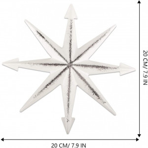 Set de 3 stele pentru perete YIYA, metal, alb, 20 x 20 cm - Img 7