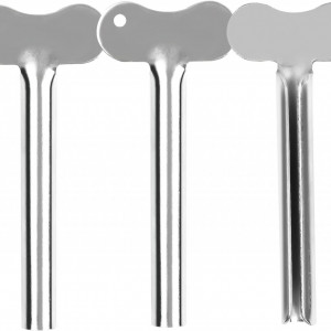 Set de 3 storcatoare pentru pasta de dinti FESSOSKO, otel inoxidabil, argintiu, 8 x 3,5 cm