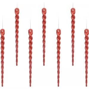 Set de 30 decoratiuni pentru Craciun AMS, rosu, plastic, 13 cm