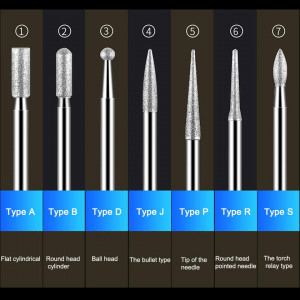 Set de 30 instrumente de diamant pentru slefuire sticla Netspower, argintiu, 14,5 x 7 cm - Img 6