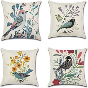 Set de 4 huse pentru perna Coyvesar, bumbac/in, multicolor, 45 x 45 cm