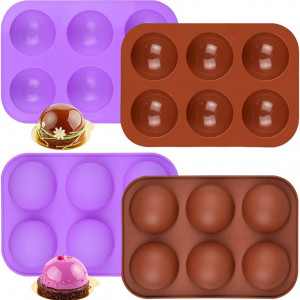 Set de 4 matrite pentru dulciuri Sonku, silicon, maro/mov, 19 x 13 cm - Img 1