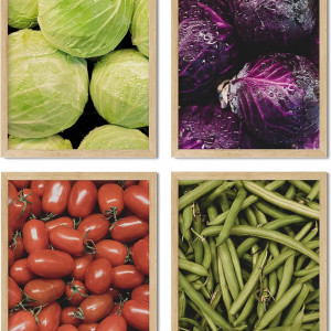 Set de 4 postere cu legume Generico, hartie, multicolor, 30 x 21 cm - Img 3