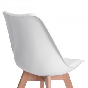 Set de 4 scaune tapitate Kaitlin, maro/alb, 82 x 42,5 x 46,5 cm - Img 6