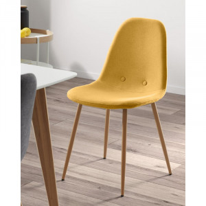 Set de 4 scaune tapitate Lamply, galben, 87 x 40 x 47 cm - Img 7
