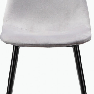 Set de 4 scaune tapitate Monza Eadwine, catifea/metal, gri/negru, 44x52x87 cm - Img 5