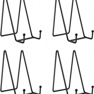 Set de 4 standuri de afisare Aeutabs, fier, negru, 15 x 12,7 x 7,6 cm - Img 1