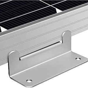 Set de 4 suporturi pentru panou solar Mevige, metal, argintiu, 10 x 8 x 4 cm - Img 6