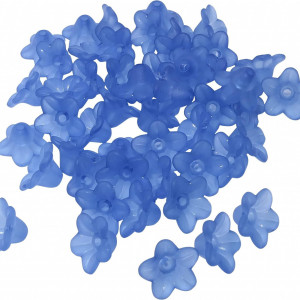 Set de 45 de flori decorative Aerzetix, plastic, albastru, 9 x 5 mm