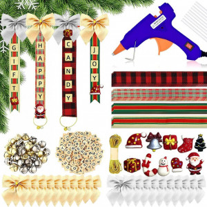 Set de 48 accesorii pentru decoratiuni de Craciun TUIBEIDAMAI, lemn/textil, multicolor - Img 1