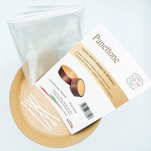 Set de 5 forme, 5 pungi si o reteta pentru panettone Saon23 srls, hartie, alb/maro, 750 g - Img 6