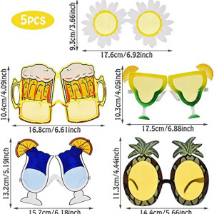 Set de 5 perechi de ochelari de petrecere Ropniik, plastic, multicolor, 15.4 x 14 cm - Img 7