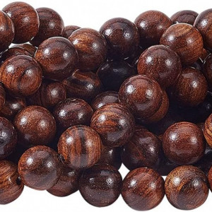 Set de 5 siraguri de margele pentru decoratiuni Airssory, lemn, maro, 190 bucati, 10 mm
