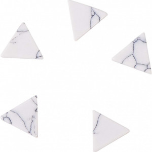 Set de 50 pietre pentru proiecte DIY Airssory, turcoaz artificial, alb/gri, 10 x 11 mm - Img 1