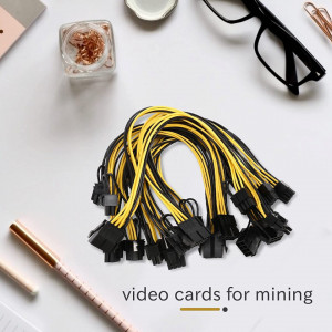 Set de 6 cabluri cu 8 PINI pentru alimentare placa grafica Moligh doll, PVC/cupru, galben/negru, 30 cm - Img 6