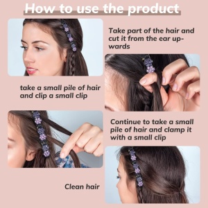 Set de 6 clame pentru par Fohyloy, metal/plastic, multicolor, 9,5 x 3 cm