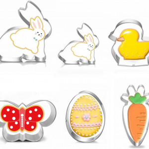 Set de 6 forme pentru prajituri Touchfutrue, model Paste, otel inoxidabil, argintiu