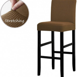Set de 6 huse de protectie pentru scaune Lansheng, poliester/spandex, caramel, 40 x 42 x 35 cm - Img 4