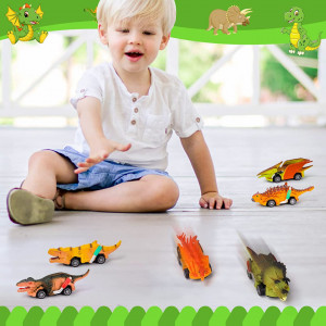 Set de 6 jucarii pentru copii 3-6 ani Fullove, model dinozaur, multicolor, 13 x 4,5 cm - Img 5