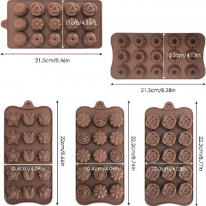 Set de 6 matrite pentru bomboane Sonku, silicon, maro - Img 7