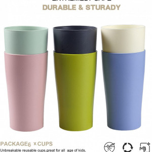 Set de 6 pahare Greentainer, plastic, multicolor, 12,9 x 7,3 cm, 400 ml - Img 5