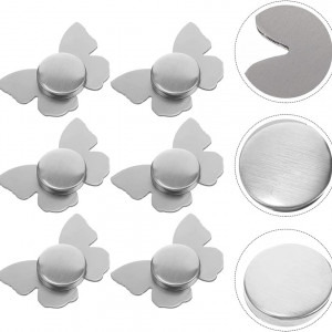 Set de 6 pandative magnetice pentru fata de masa BESTonZON, otel inoxidabil, fluturas, argintiu, 7,2 x 5 cm - Img 3
