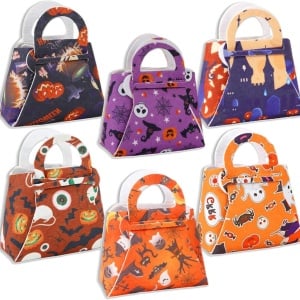 Set de 6 pungi pentru Halloween Yisscen, hartie, multicolor, 12 x 13 cm