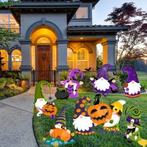 Set de 7 decoratiuni de gradina pentru Halloween Bdecoll, plastic, multicolor - Img 1