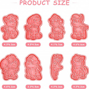 Set de 8 forme pentru biscuiti NRGQDW, plastic, roz, 4,2 - 7cm - Img 7