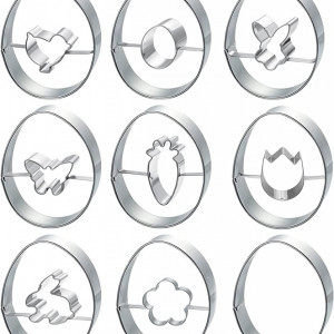 Set de 8 forme pentru prajituri Gallop Chic, otel inoxidabil, argintiu, 7,3 x 5,5 cm