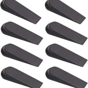 Set de 8 opritoare pentru usa Nuoshen, plastic, negru, 11,7 x 3,7 cm